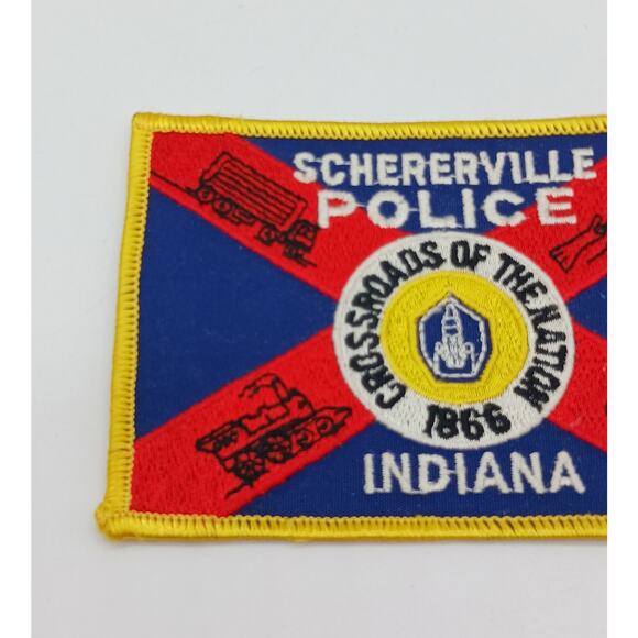 Schererville Indiana Police Patch Crossroads of the Nation 1866 Flag - Picture 2 of 4